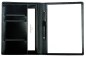 Preview: Schreibmappe DIN A5, incl. Memoblock CAMBRIDGE Top Grain Leder mit heller Kontrastnaht schwarz